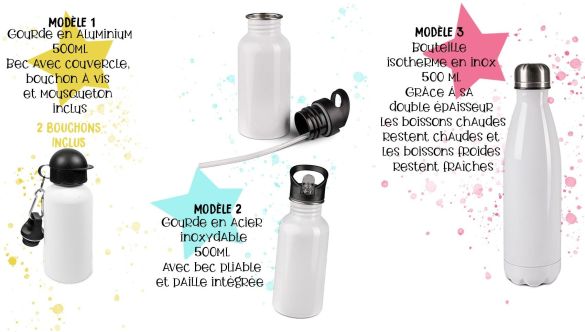 Gourde ou bouteille personnalisée pour enfant Heroine