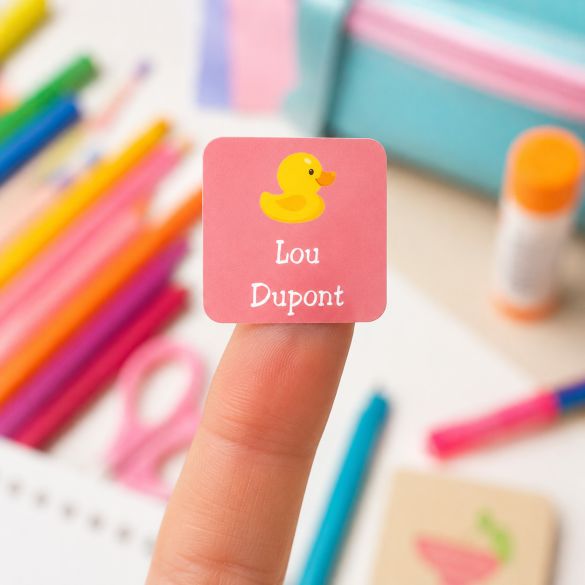 Étiquettes objets personnalisées Pop Color | Étiquettes autocollantes pour l'école et les fournitures scolaires