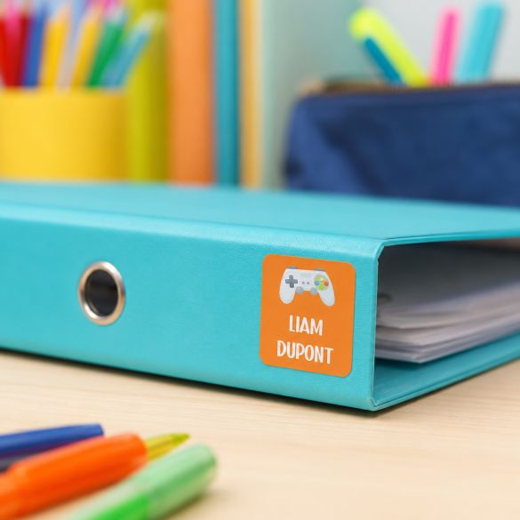 Étiquettes objets personnalisées Pop Color | Étiquettes autocollantes pour l'école et les fournitures scolaires