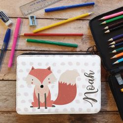 Trousse remplie crayons feutres personnalisée Renard 