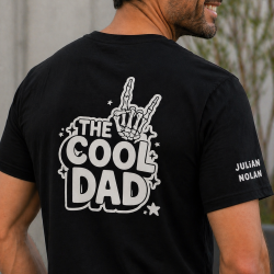 Tshirt personnalisé Cool Dad - Cadeau original Fête des Pères avec prénom enfant 
