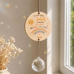 Suncatcher personnalisé avec prénom | Suspension attrape-soleil en cristal « Tu m'as offert du soleil… »