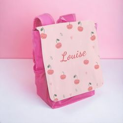 Sac à dos enfant personnalisé avec prénom – Modèle Cerises 